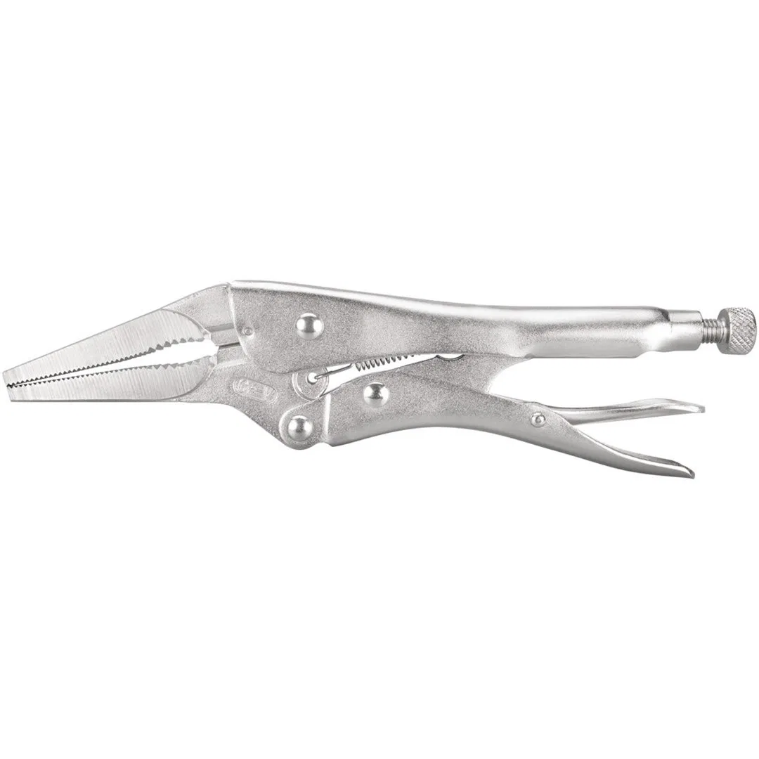 W30760 – PERFORM TOOL Pliers, Long Nose Locking 9 Inch Length Non-Reversible With Automatic Return Chrome Vanadium St...